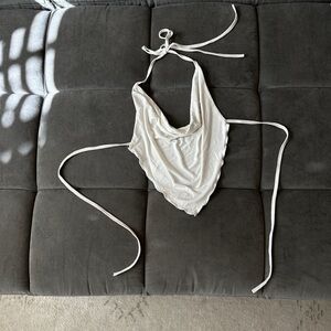 IAMGIA Circe crop halter top white